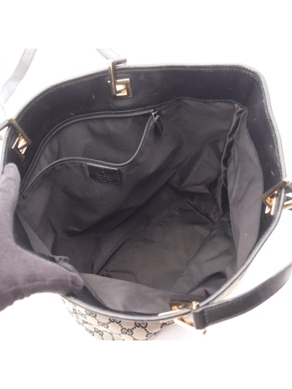 Gucci Tote GG Canvas 002 Beige Black - Picture 3 of 15